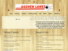 Tablet Screenshot of goshenlanes.com